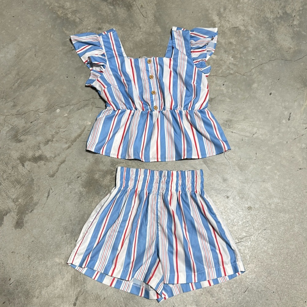 Unbranded Junior's Red White Blue Shorts &‎ Top outfit / Nn-18 ⬇️ SEE SIZE